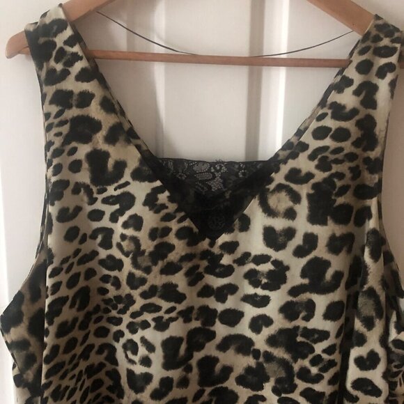 Women's Bobeau Plus Size Leopard Tank Blouse Top Cami Size 1X - Picture 2 of 12